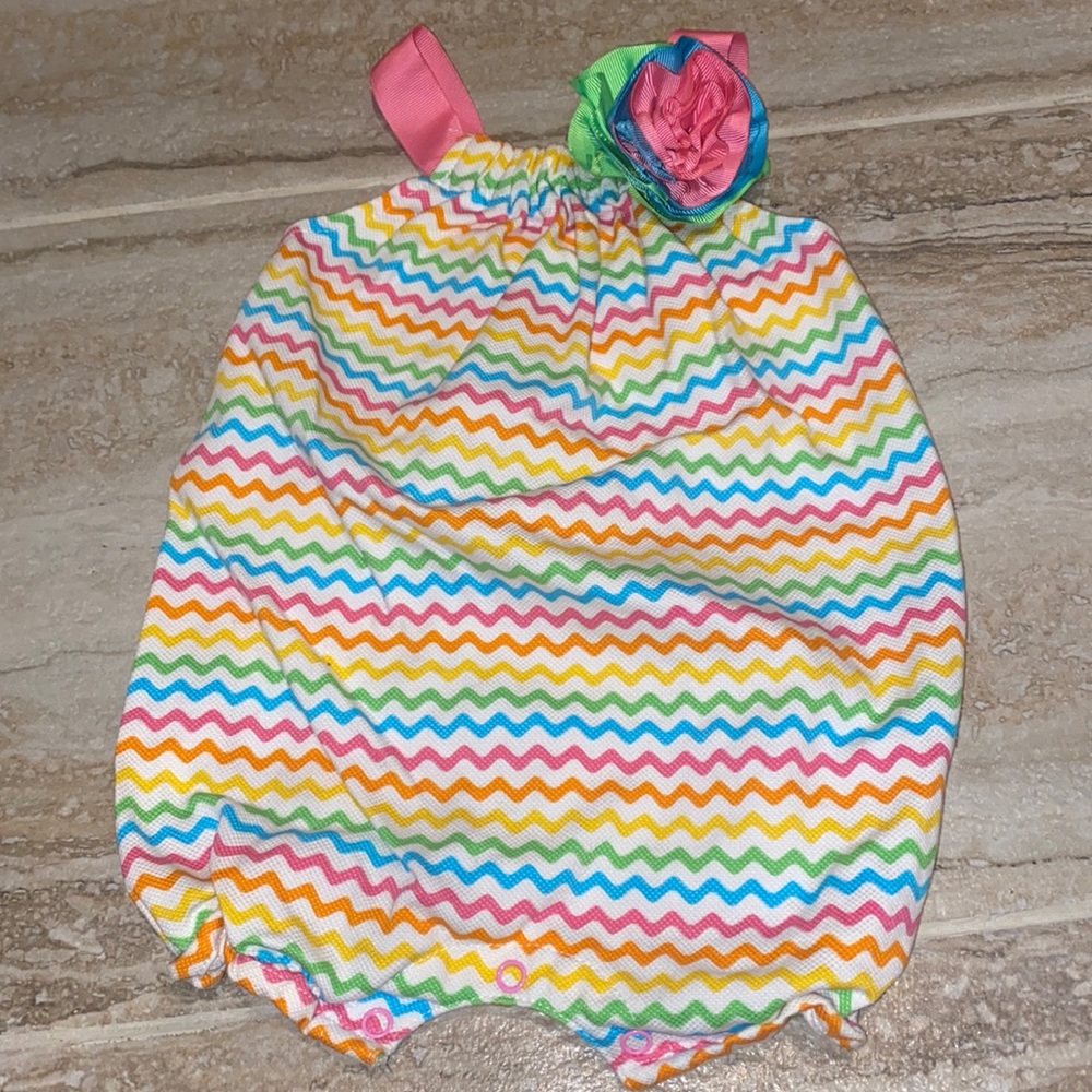 Mud pie chevron rainbow romper
